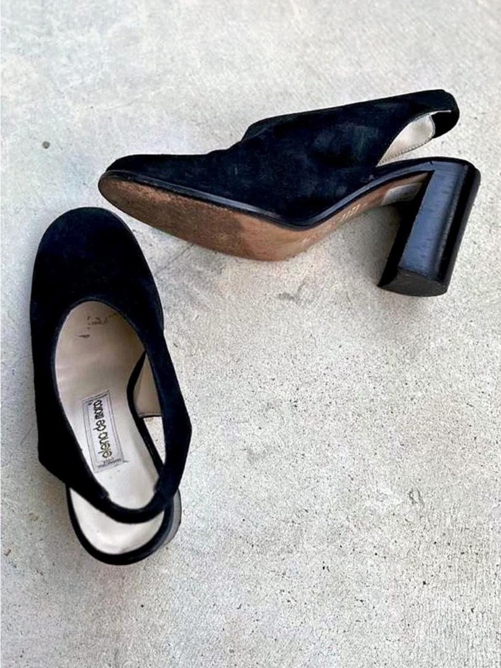 Vintage 90’s Italian Suede Slingback Heels by Elena deMarco- size- 36